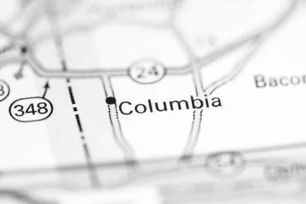 Columbia. Delaware. USA on a geography map