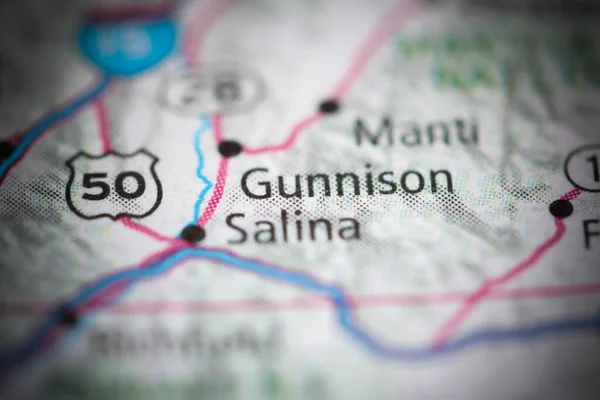 Gunnison on a geographical map of USA