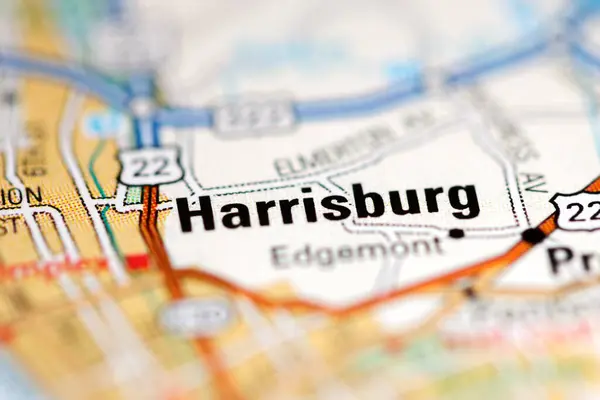 Harrisburg Een Geografische Kaart Van Verenigde Staten — Stockfoto