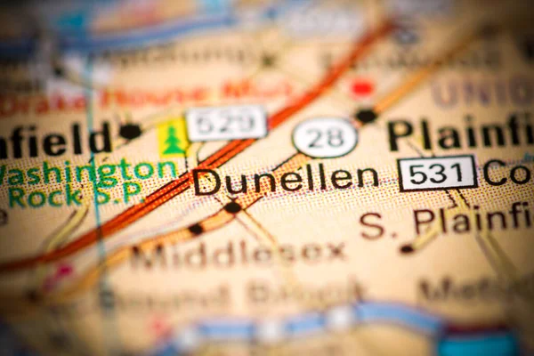 Dunellen Nel New Jersey Stati Uniti Una Mappa Geografica — Foto Stock