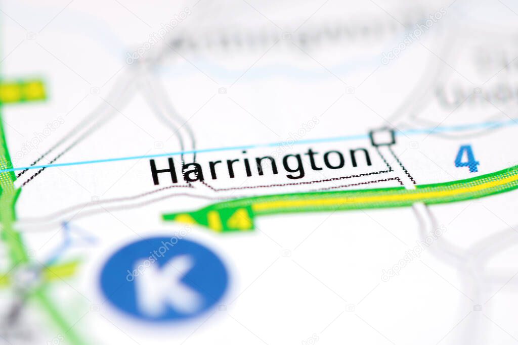 Harrington on a geographical map of UK