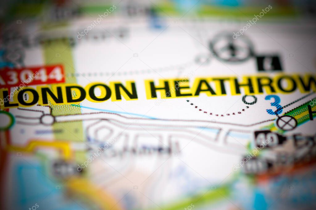London Heathrow. United Kingdom on a geography map