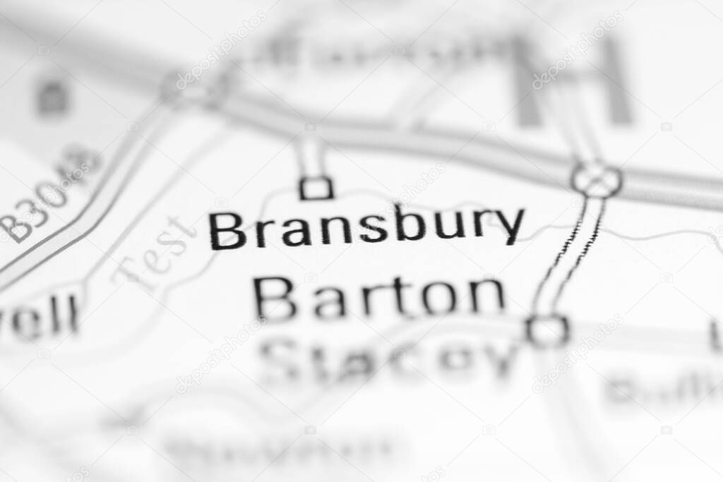 Bransbury. United Kingdom on a geography map