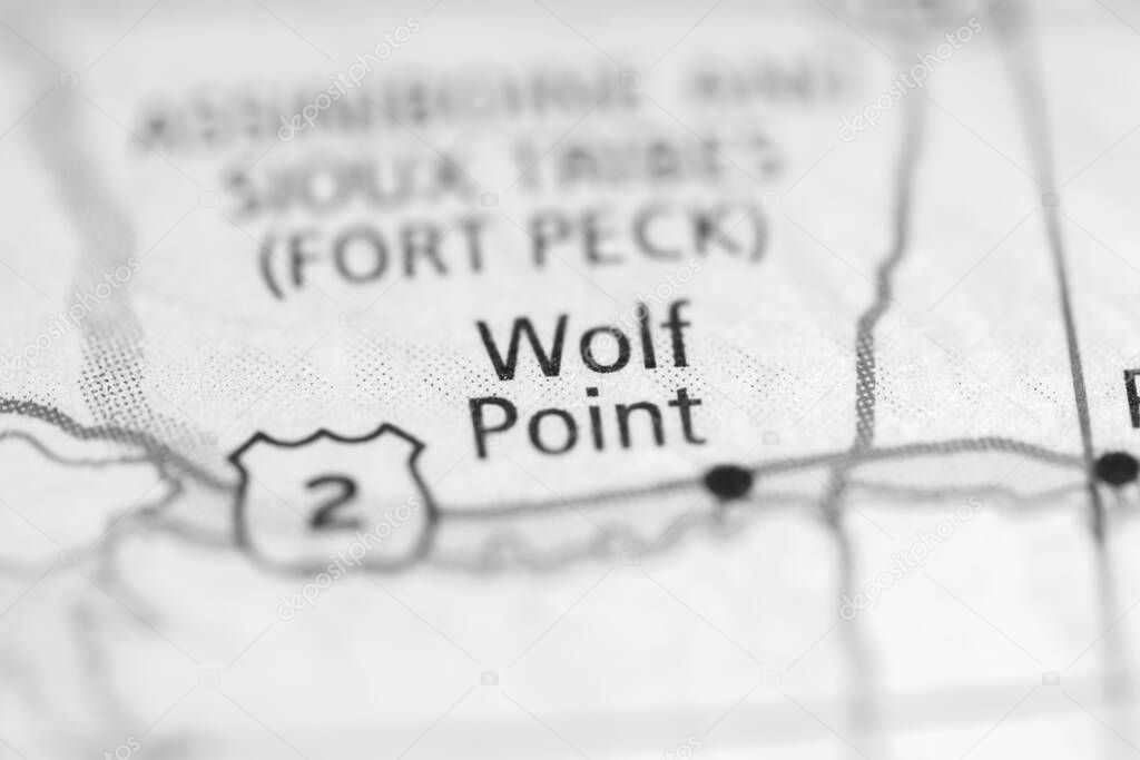 Wolf Point en un mapa geográfico de Estados Unidos 2022