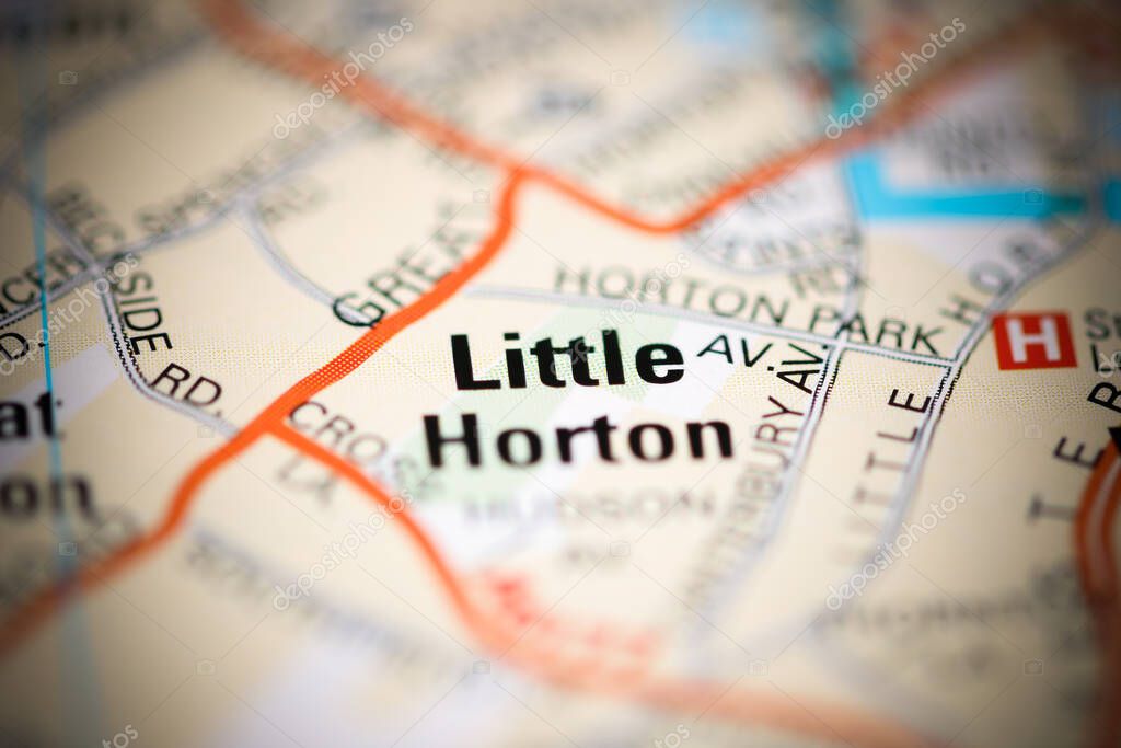 Little Horton on a geographical map of UK