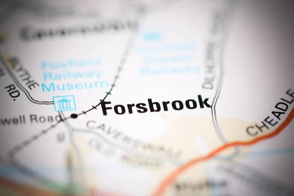 Forsbrook Географічній Карті Великої Британії — стокове фото