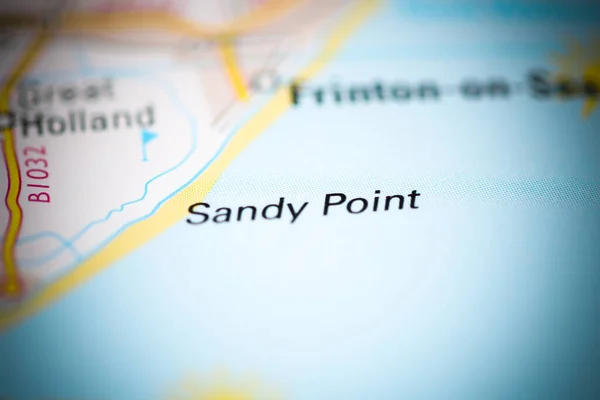 Sandy Point Mapa Geográfico Reino Unido — Fotografia de Stock