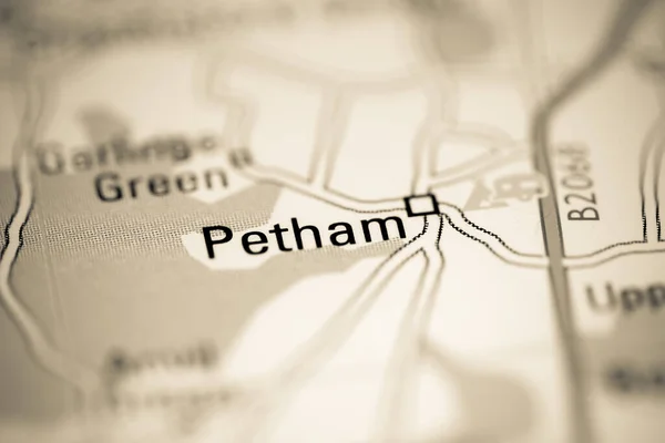 Petham Zjednoczone Królestwo Mapie Geograficznej — Zdjęcie stockowe