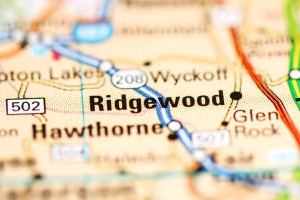 Ridgewood Nova Jersey Eua Sobre Mapa Geografia — Fotografia de Stock