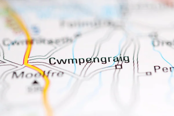Cwmpengraig Велика Британія Географічній Карті — стокове фото