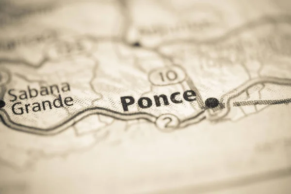 Ponce Γεωγραφικό Χάρτη Των Ηπα — Φωτογραφία Αρχείου