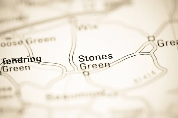 Stones Green Auf Einer Geografischen Landkarte Von Großbritannien — Stockfoto