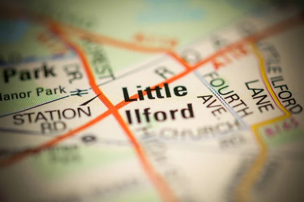 Little Ilford Map United Kingdom — Stock Photo, Image