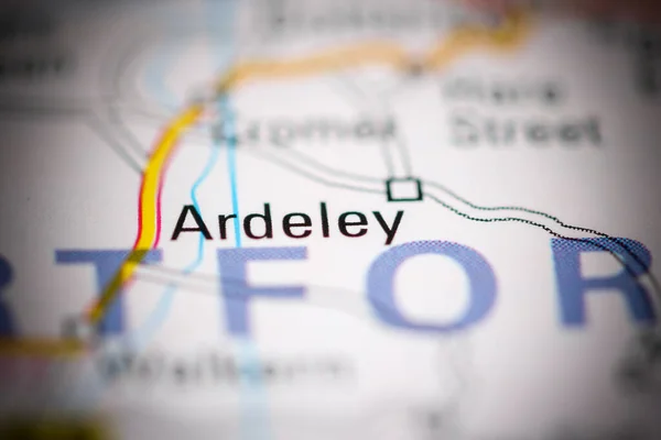 Ardeley Reino Unido Sobre Mapa Geografia — Fotografia de Stock