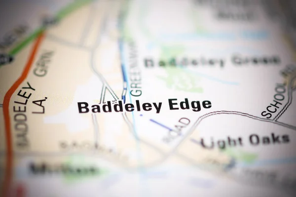 Baddeley Edge Mapa Geográfico Reino Unido — Fotografia de Stock