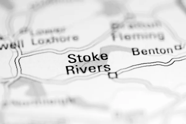 Stoke Rivers Zjednoczone Królestwo Mapie Geograficznej — Zdjęcie stockowe