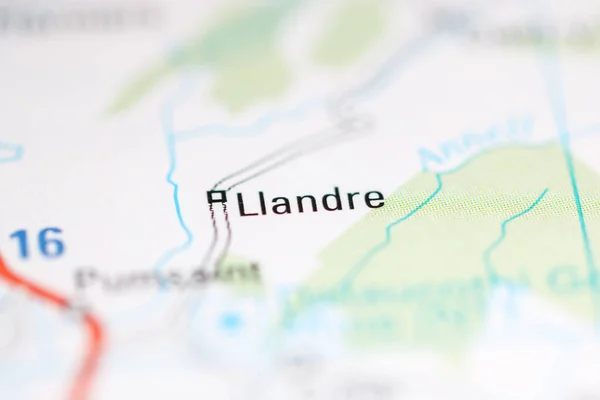 Llandre Birleşik Krallık Coğrafya Haritasında — Stok fotoğraf