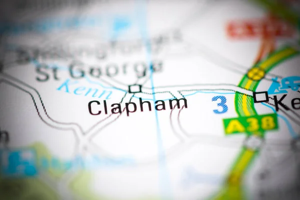 Clapham Großbritannien Auf Einer Geografischen Karte — Stockfoto