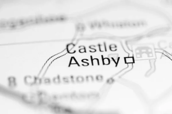 アシュビー城 地理地図上のイギリス — ストック写真