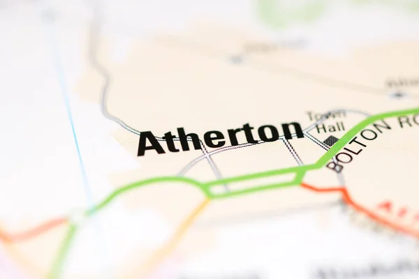 イギリスの地理地図上のアサートン — ストック写真