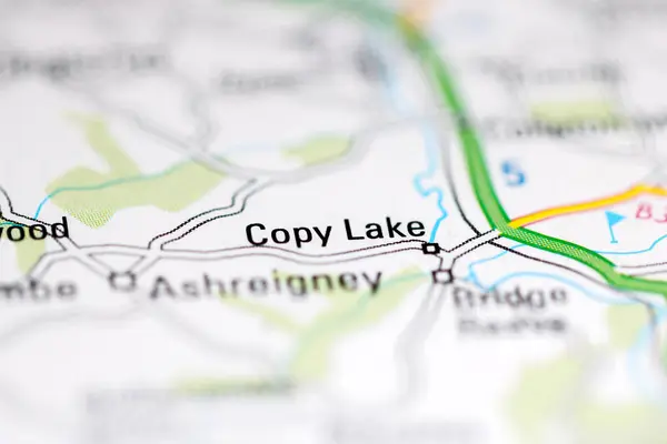 湖をコピーする 地理地図上のイギリス — ストック写真