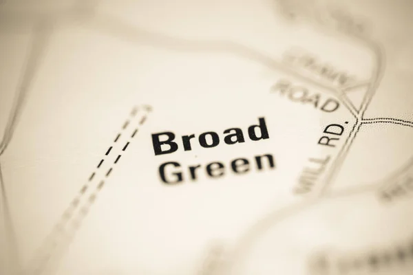 Broad Green Sobre Mapa Reino Unido — Fotografia de Stock