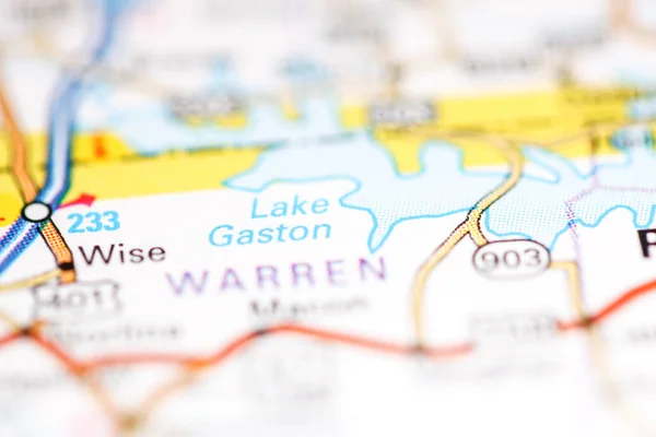Lac Gaston Caroline Nord États Unis Sur Une Carte Géographique — Photo