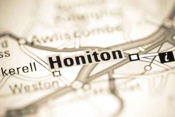 Honiton Regno Unito Una Carta Geografica — Foto Stock