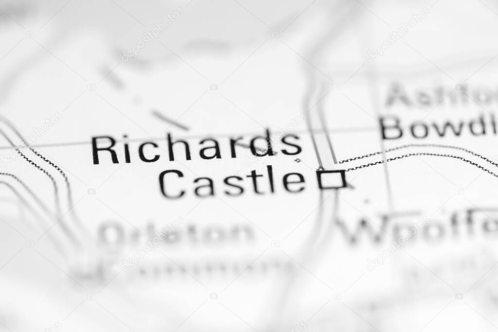 Richards Castle. United Kingdom on a geography map