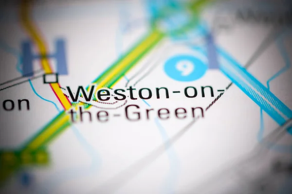 Weston Sulla Green Regno Unito Una Carta Geografica — Foto Stock