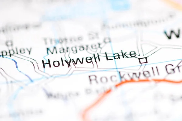Jezioro Holywell Zjednoczone Królestwo Mapie Geograficznej — Zdjęcie stockowe
