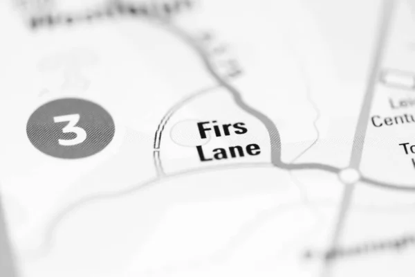 Firs Lane Geografisk Karta Över Storbritannien — Stockfoto