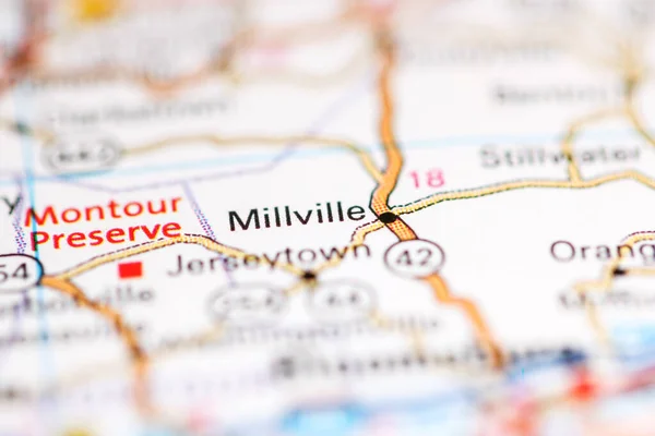 米尔维尔宾夕法尼亚地图上的美国 — 图库照片
