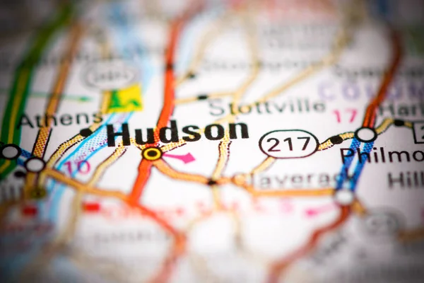 Hudson Vagyok New York Ban Usa Egy Földrajzi Térképen — Stock Fotó