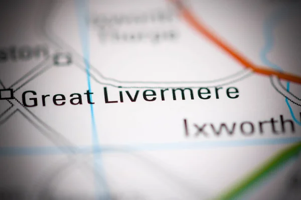 Великий Лівермір Велика Британія Географічній Карті — стокове фото