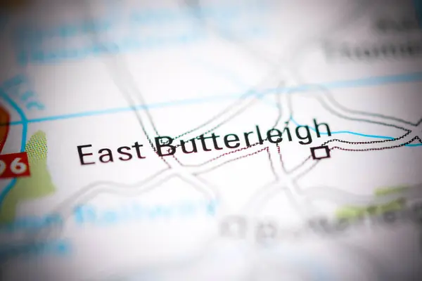 Doğu Butterleigh Birleşik Krallık Coğrafya Haritasında — Stok fotoğraf