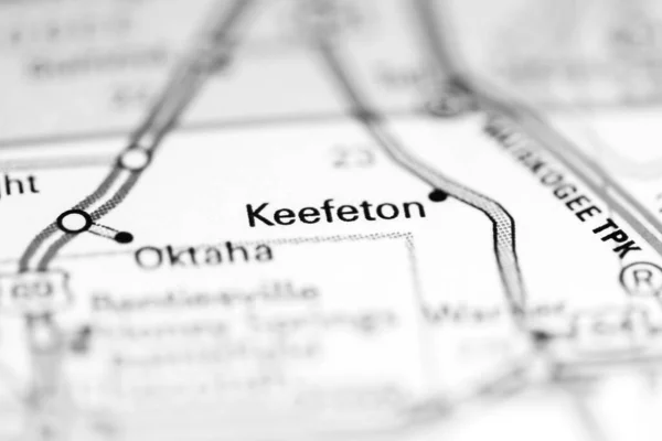 Keefeton Oklahoma Abd Coğrafya Haritasında — Stok fotoğraf