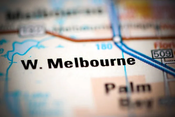 West Melbourne Geographical Map Usa — Stock Photo, Image
