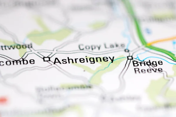 Ashreigney Regno Unito Una Carta Geografica — Foto Stock