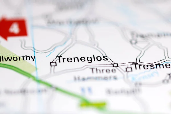 トレネグロだ 地理地図上のイギリス — ストック写真