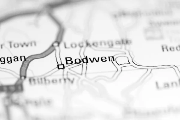 Bodwen Велика Британія Географічній Карті — стокове фото