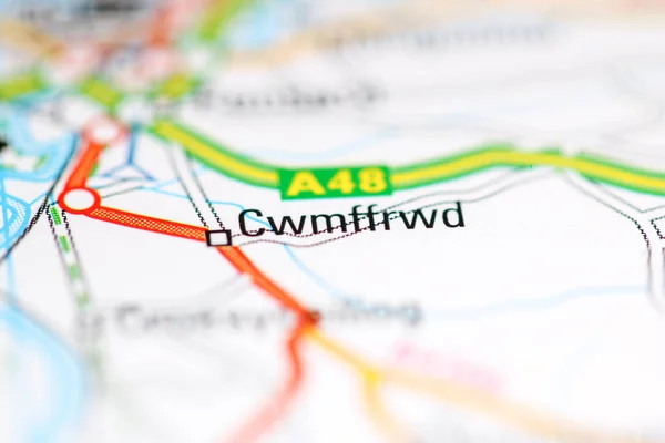 Cwmffrwd 地理地図上のイギリス — ストック写真