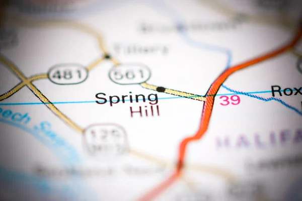 Spring Hill Kuzey Carolina Abd Coğrafya Haritasında — Stok fotoğraf