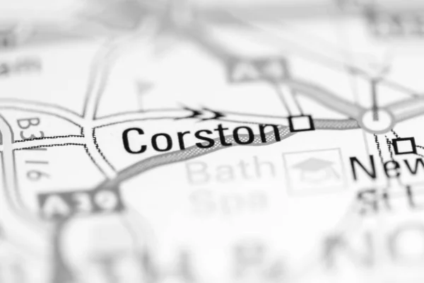Corstonban Egyesült Királyság Földrajzi Térképen — Stock Fotó