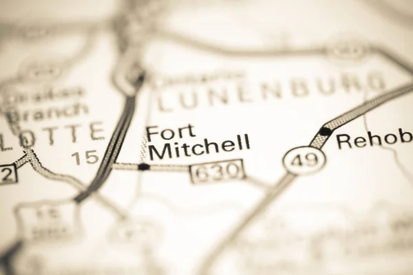 米切尔堡弗吉尼亚 地图上的美国 — 图库照片