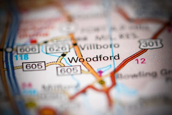 Woodford Virginia Eua Sobre Mapa Geografia — Fotografia de Stock