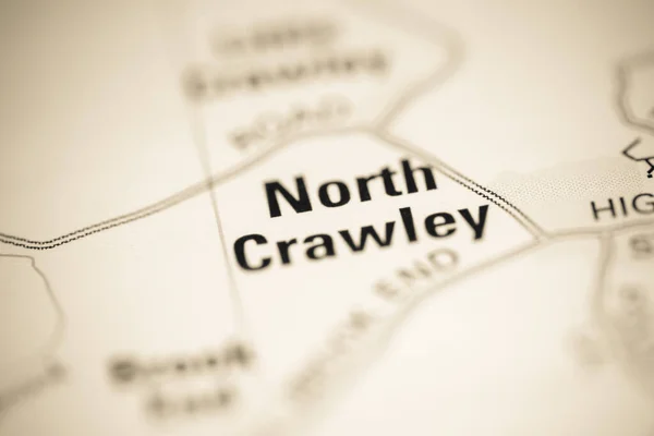 North Crawley Sobre Mapa Reino Unido — Fotografia de Stock