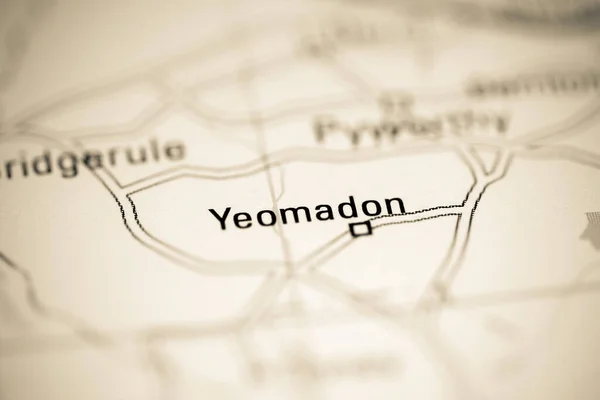 Yeomadon Reino Unido Sobre Mapa Geografia — Fotografia de Stock