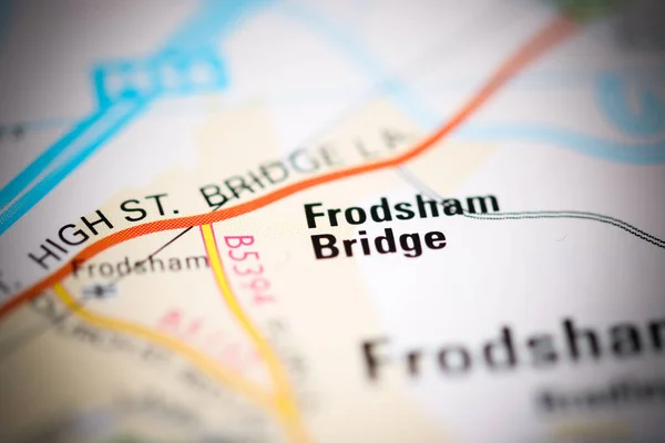 Frodsham Bridge Mapa Geográfico Del Reino Unido —  Fotos de Stock