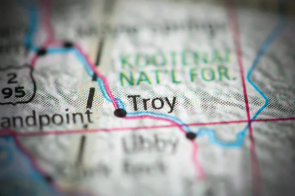 Troy on a geographical map of USA